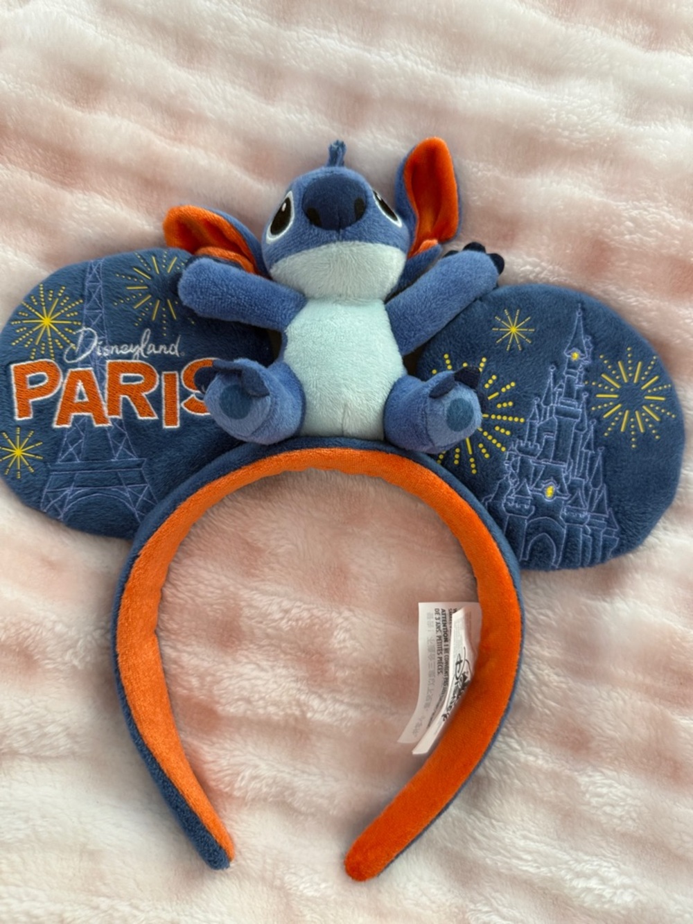 Disney Stitch Ear Headband in Navy Blue & Bright Orange